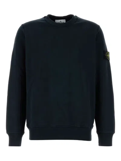 Stone Island Midnight Blue Cotton Sweatshirt In Blue