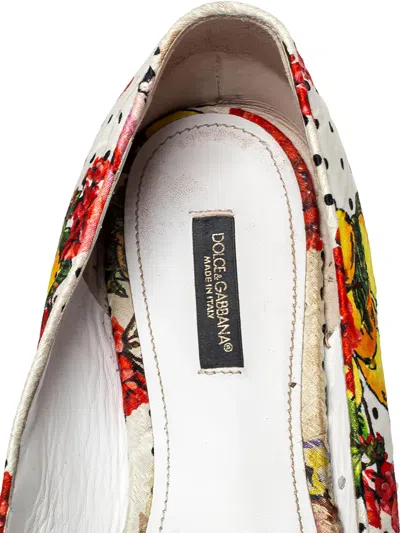 Pre-owned Dolce & Gabbana Floral-print Ballet Flats