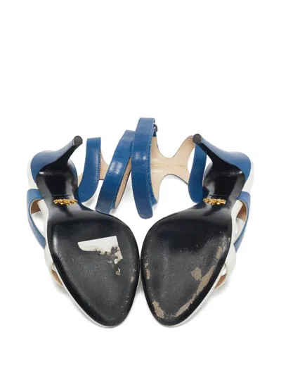 Pre-owned Prada 130mm Leather Sandals In Blue