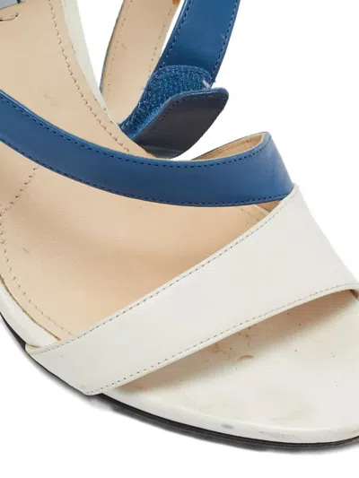 Pre-owned Prada 130mm Leather Sandals In Blue