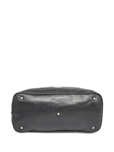 Pre-owned Aigner Vintage  Monogram Tote Bag In Black