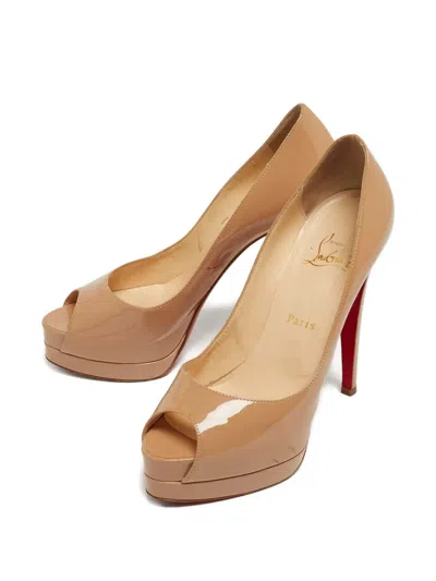 Pre-owned Christian Louboutin Patent Leather Peep-toe Pumps