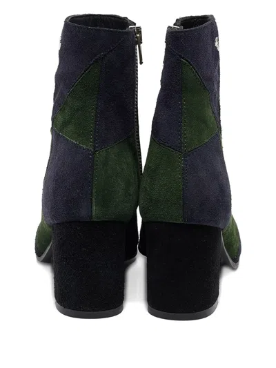 Pre-owned Zadig & Voltaire Patchwork Block-heel Boots In Green
