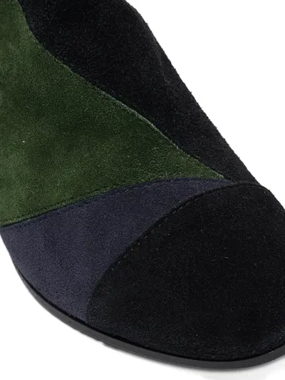 Pre-owned Zadig & Voltaire Patchwork Block-heel Boots In Green