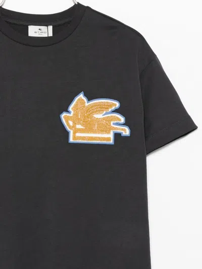 Etro Pegasus-motif T-shirt In Black