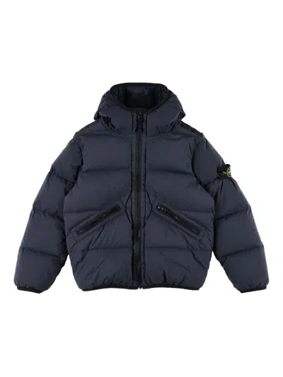 Stone Island Hooded Puffer Jacket In Blue