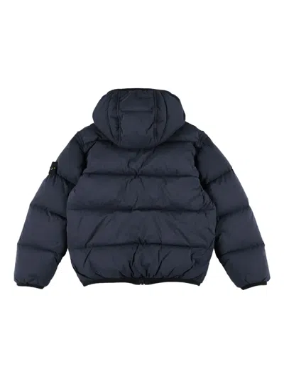 Stone Island Hooded Puffer Jacket In Blue