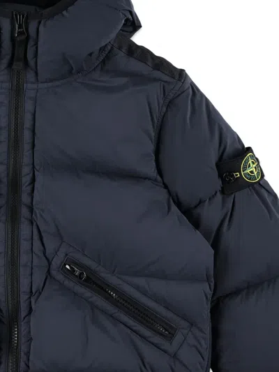 Stone Island Hooded Puffer Jacket In Blue