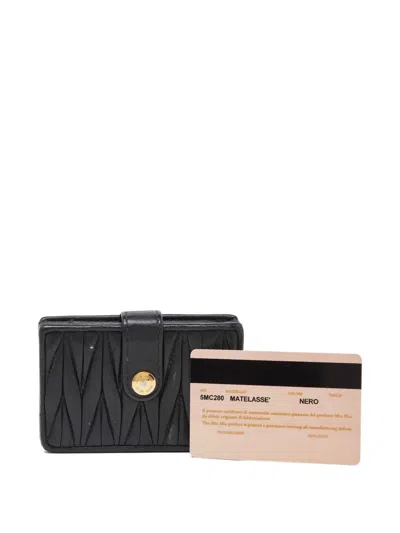 Pre-owned Miu Miu Matelasse Leather Wallet