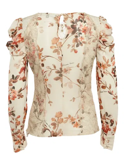 Pre-owned Elisabetta Franchi 2024 Floral Lace-embellished Blouse