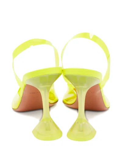 Pre-owned Amina Muaddi  105mm Holli Glass Pumps In Yellow