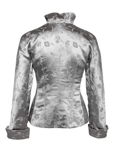 Pre-owned Emporio Armani 2024 Satin Jacket In Gray