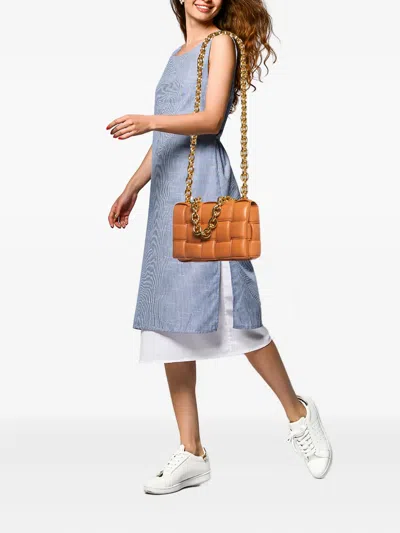 Pre-owned Bottega Veneta 2024 Cassete Chain Intreciatto Leather Shoulder Bag