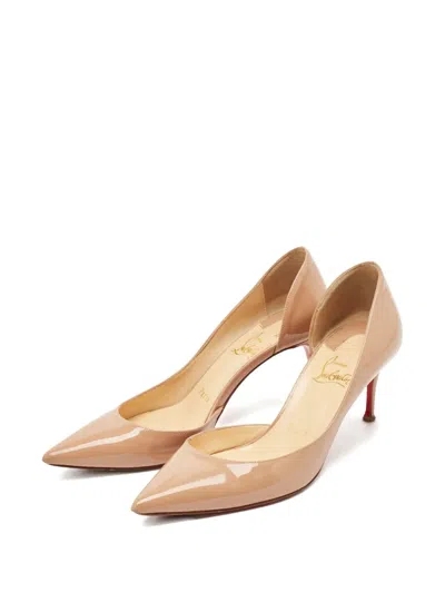 Pre-owned Christian Louboutin Patent Leather Pumps In Neutral