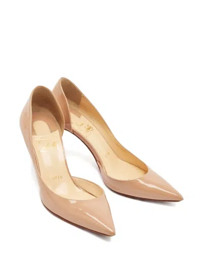Pre-owned Christian Louboutin Patent Leather Pumps In Neutral