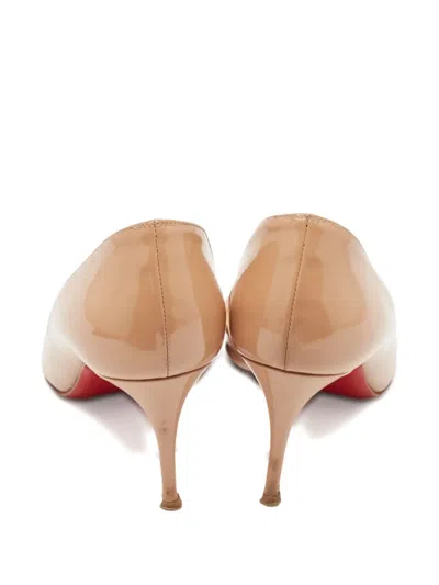 Pre-owned Christian Louboutin Patent Leather Pumps In Neutral