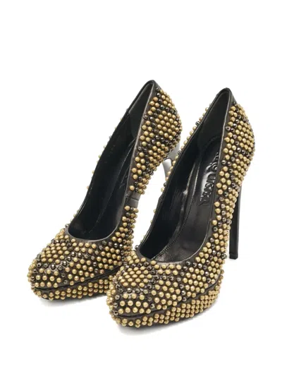 Pre-owned Alexander Mcqueen 2024 140mm Studded Pumps In Black