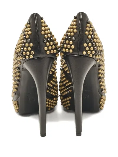 Pre-owned Alexander Mcqueen 2024 140mm Studded Pumps In Black