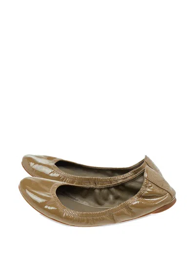 Pre-owned Tory Burch 2023 Eddie Patent Leather Round-toe Ballet Flats