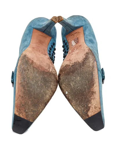 Pre-owned Tod's Vintage 90mm  Metal Accent Suede Pumps