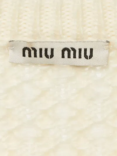 Pre-owned Miu Miu 2023 Cable Knit Crystal Embellishment Sweater