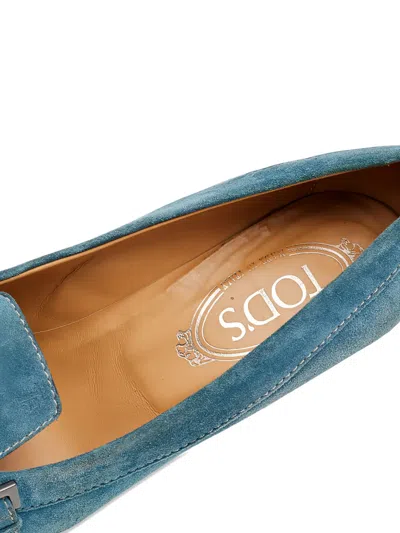 Pre-owned Tod's Vintage 90mm  Metal Accent Suede Pumps