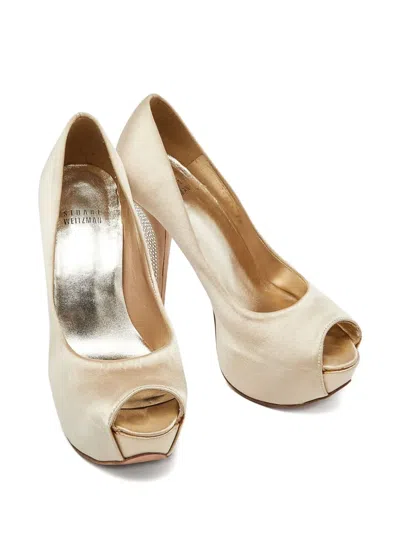 Pre-owned Stuart Weitzman  130mm Platform Peep-toe Pumps