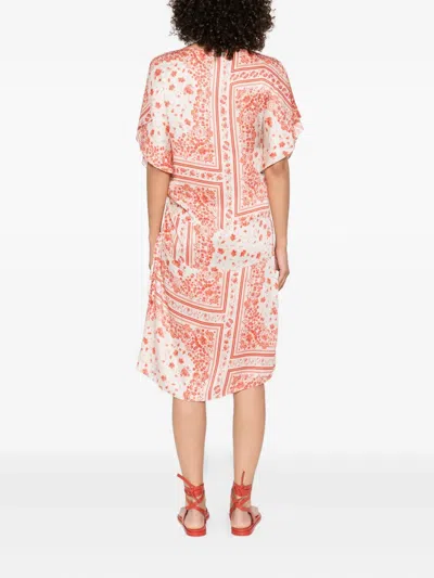 Fendi Patterned-jacquard Drawstring Midi Dress In Multi