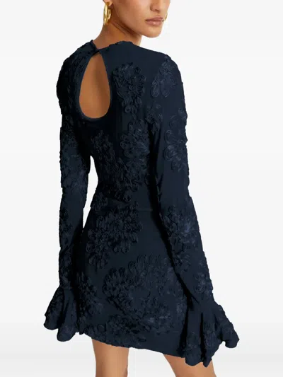 Rotate Birger Christensen Rotate Tulle Dress With All-over Rose Details In Black