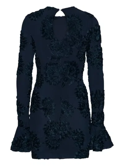 Rotate Birger Christensen Rotate Tulle Dress With All-over Rose Details In Black