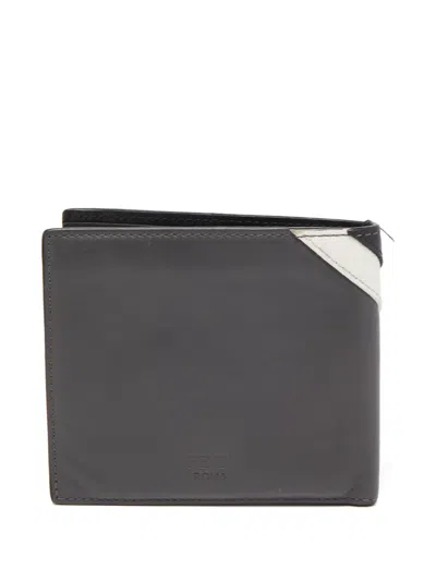 Pre-owned Fendi Bugs Eyes Bi-fold Wallet In Black