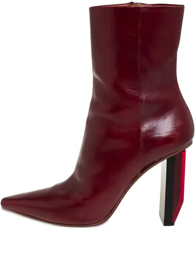 Pre-owned Vetements  100mm Pointed-toe Boots In Red