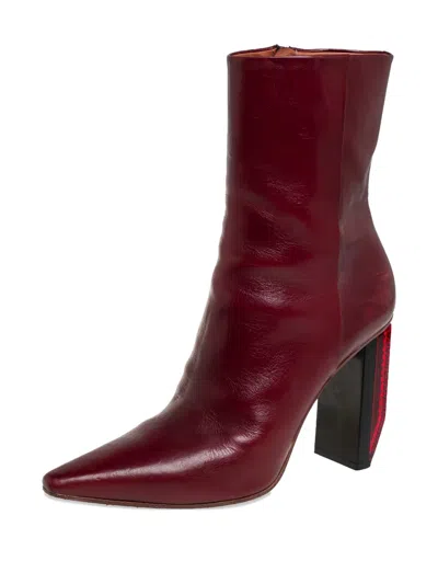 Pre-owned Vetements  100mm Pointed-toe Boots In Red