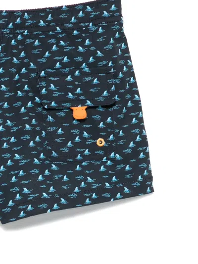 Save The Duck Shark-print Swim Shorts In Blue
