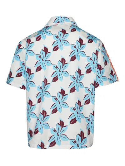 Gucci Graphic Print Poplin Shirt With Chest Pocket In Multi