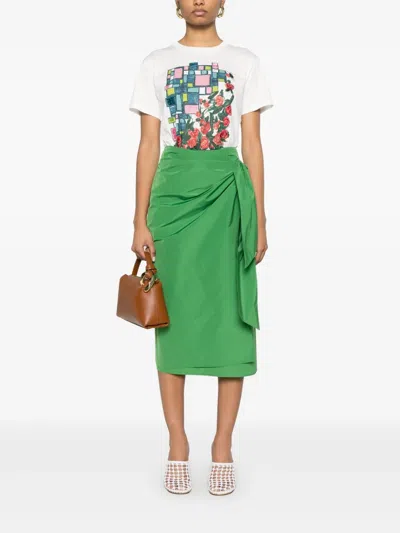 Weekend Max Mara Narsete Midi Skirt In Green