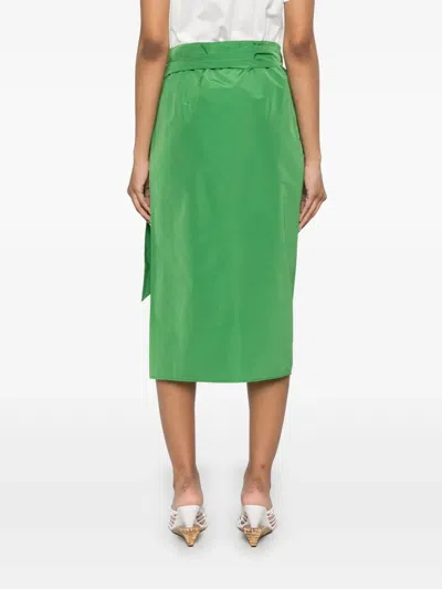 Weekend Max Mara Narsete Midi Skirt In Green