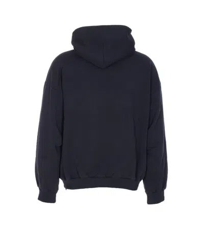 Balenciaga Black Hoodie With Fixed Hood And Logo Lettering On The Front In Cotton Man In Black