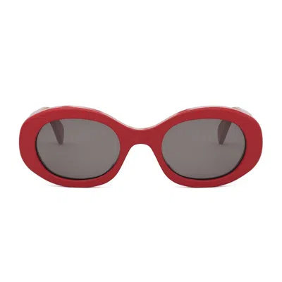 Celine Triomphe 55mm Rectangular Sunglasses In Red