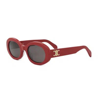 Celine Triomphe 55mm Rectangular Sunglasses In Red