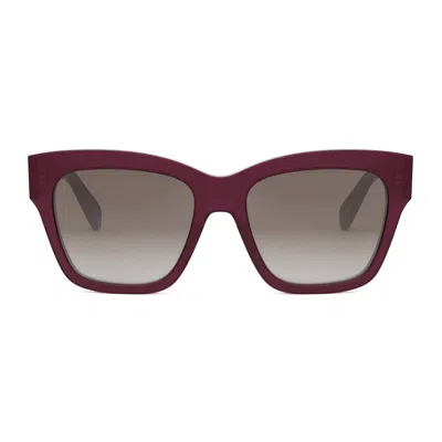 Celine Cl40253i Triomphe 69f Rosso Lucido Sunglasses In Burgundy