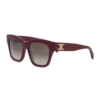 Celine Cl40253i Triomphe 69f Rosso Lucido Sunglasses In Burgundy