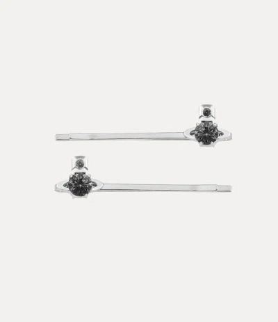 Vivienne Westwood Joaquina Bobby Pins Platinum-grey-cz Brass Unisex
