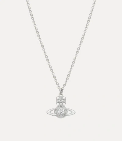 Vivienne Westwood Lee Orb Pendant Necklace Silver Cubic Zirconia Women