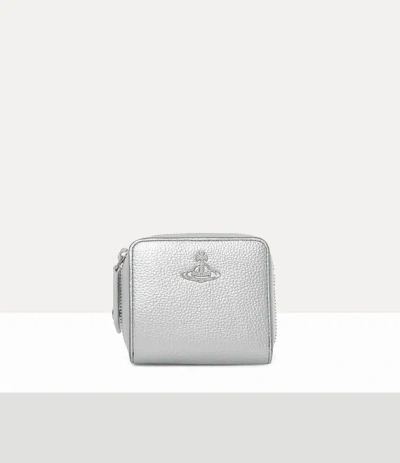 Vivienne Westwood Zip Medium Wallet Faux Leather Silver One Size Unisex