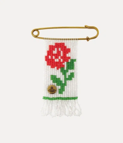 Vivienne Westwood Rose Beaded Charm Woven Beading White-red-rose One Size Unisex