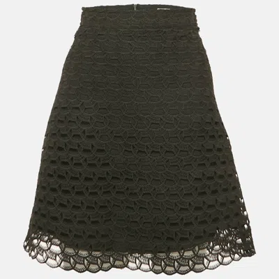 Pre-owned Sandro Black Lace Mini Skirt M