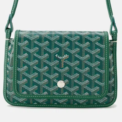 Pre-owned Goyard Plume Pouch Wallet Green Plume Leather Pvc