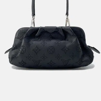 Pre-owned Louis Vuitton Scara Mini Noir Monogram Mahina In Black