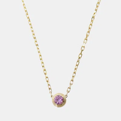 Pre-owned Cartier D'amour 18k Rose Gold And Sapphire Pendant Necklace